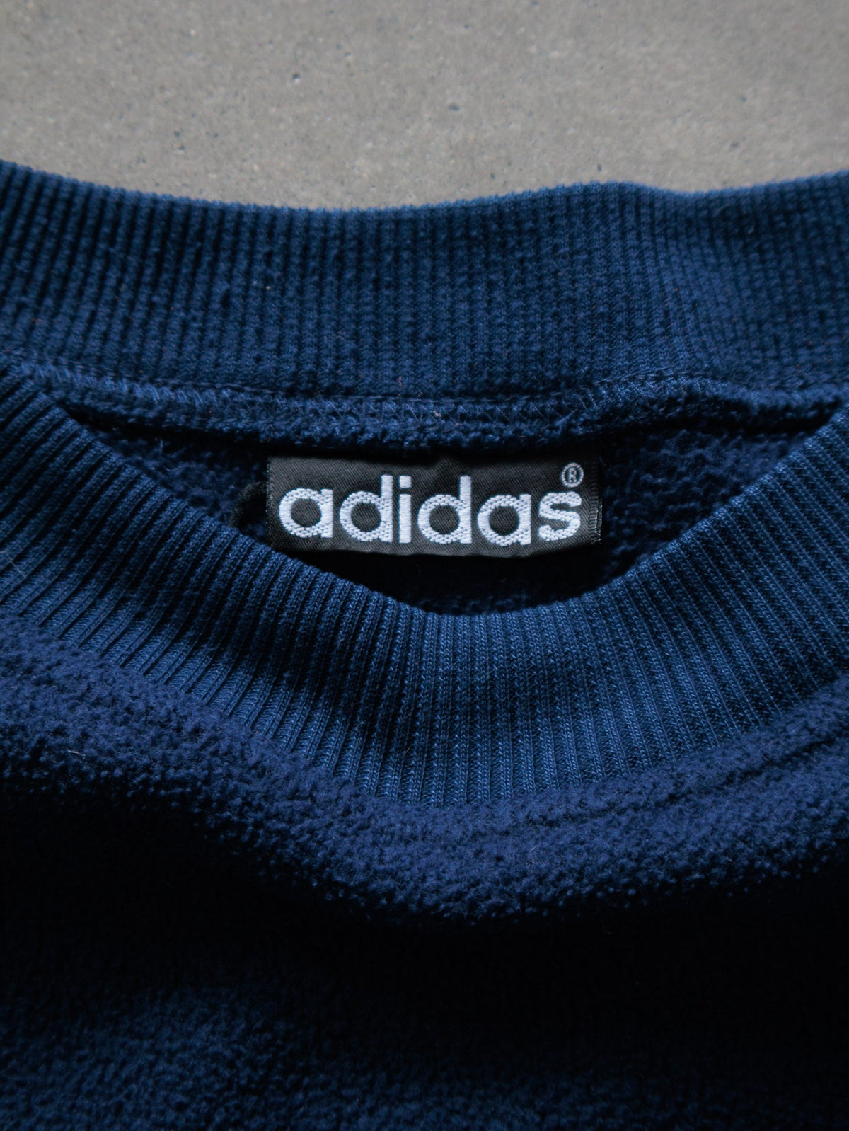 Vintage 90s Navy Adidas Spell Out Sweatshirt (XL)