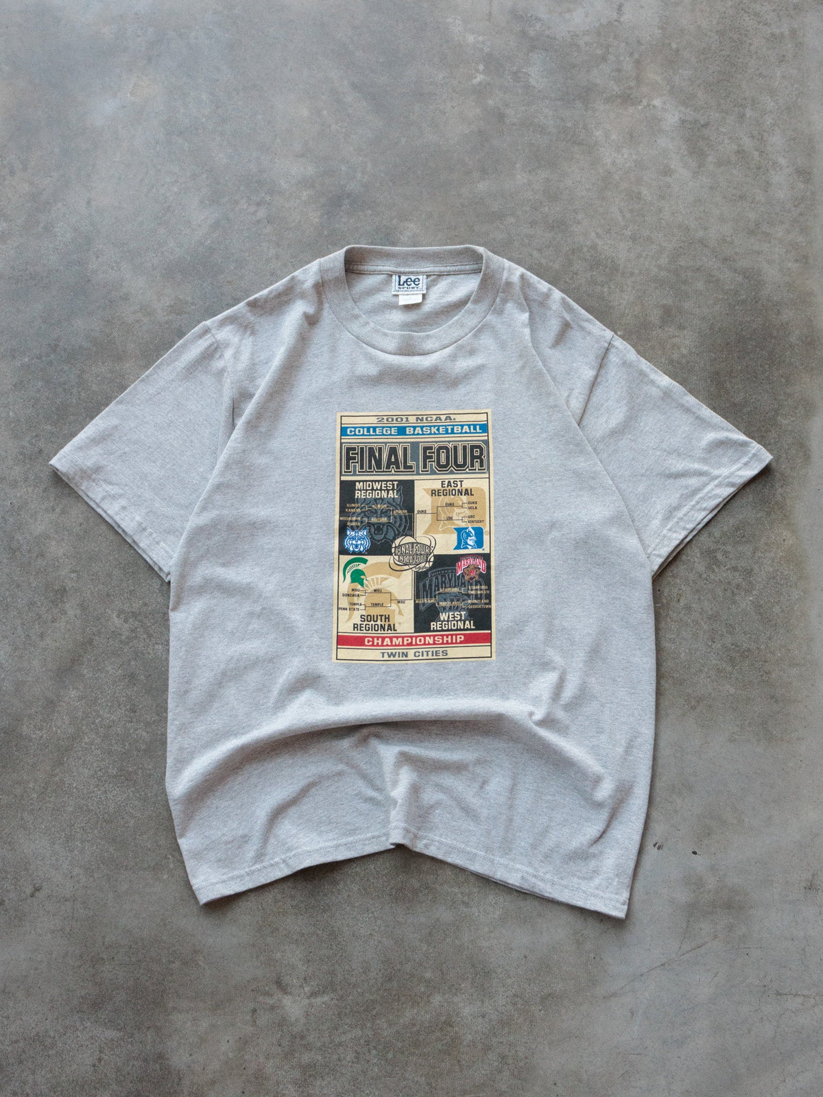Vintage 2001 Grey NCAA Final Four Tee (M)