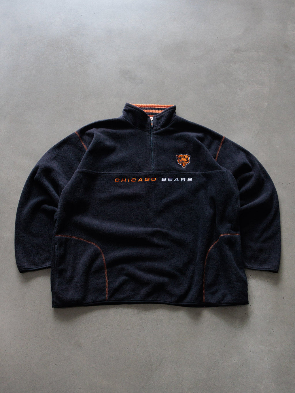 Vintage 00s Navy Chicago Bears Fleece Quarter Zip (2XL)