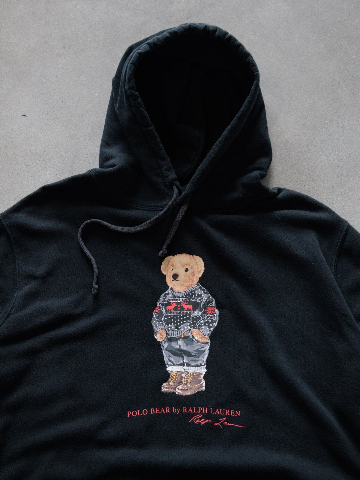Black Polo Ralph Lauren Polo Bear Hoodie (XL)