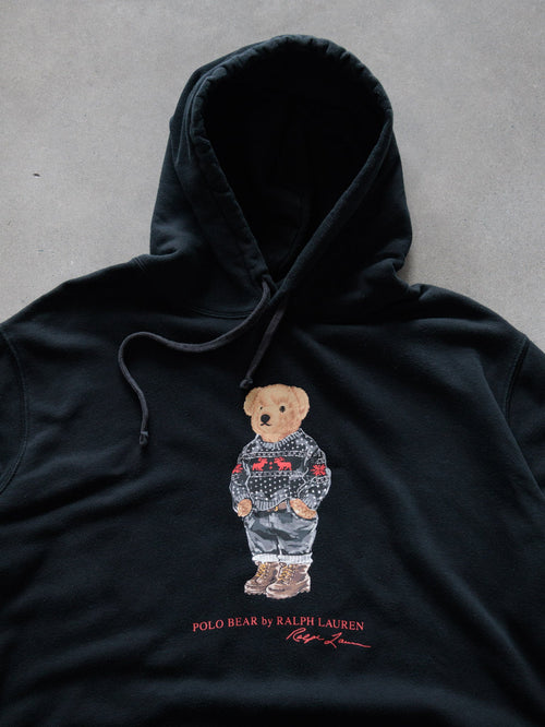 Black Polo Ralph Lauren Polo Bear Hoodie (XL)