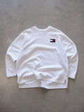 Vintage 90s White Tommy Hilfiger Flag Sweatshirt (L)