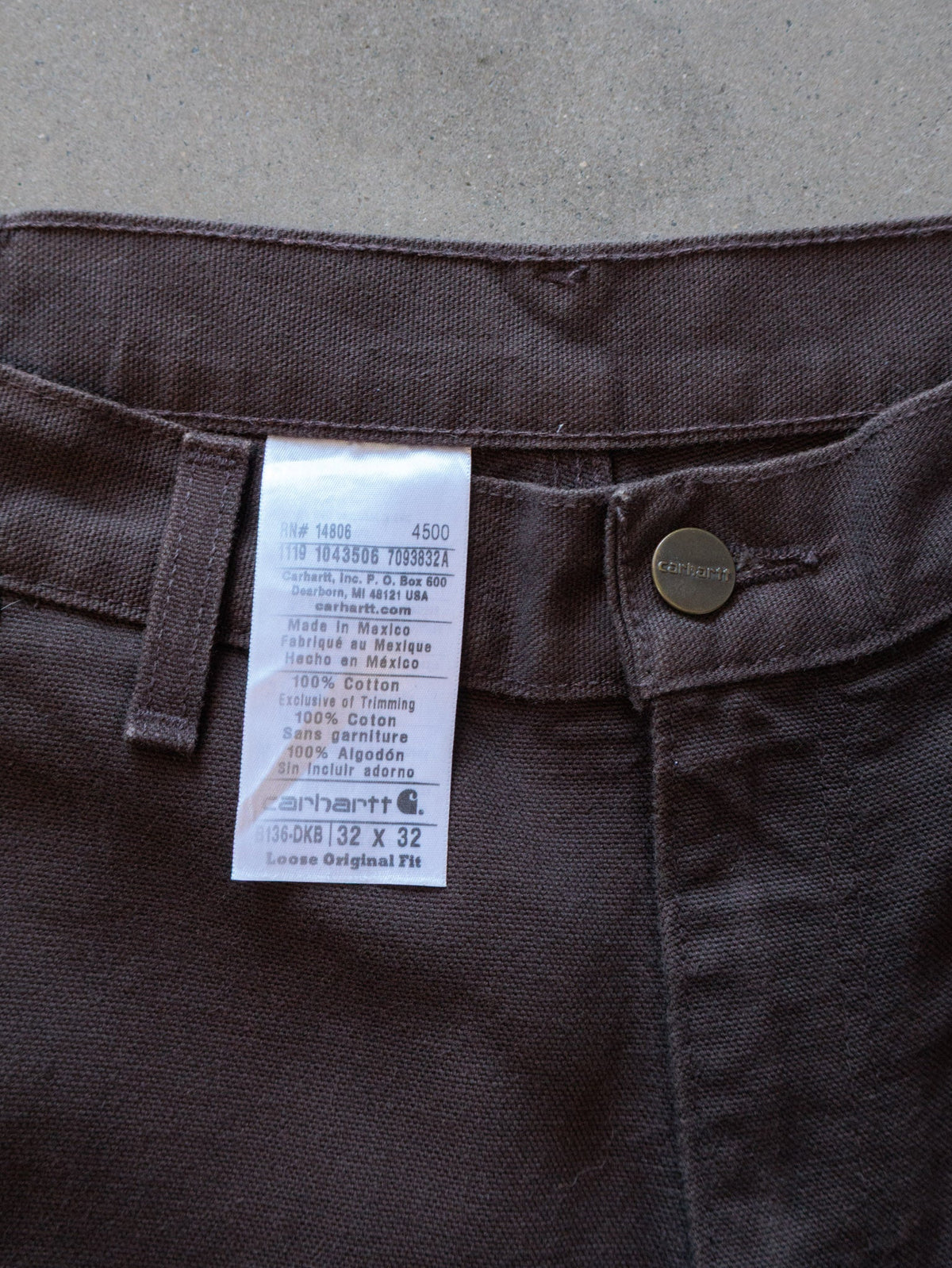 Brown Carhartt Double Knee Carpenter Pants (W32)