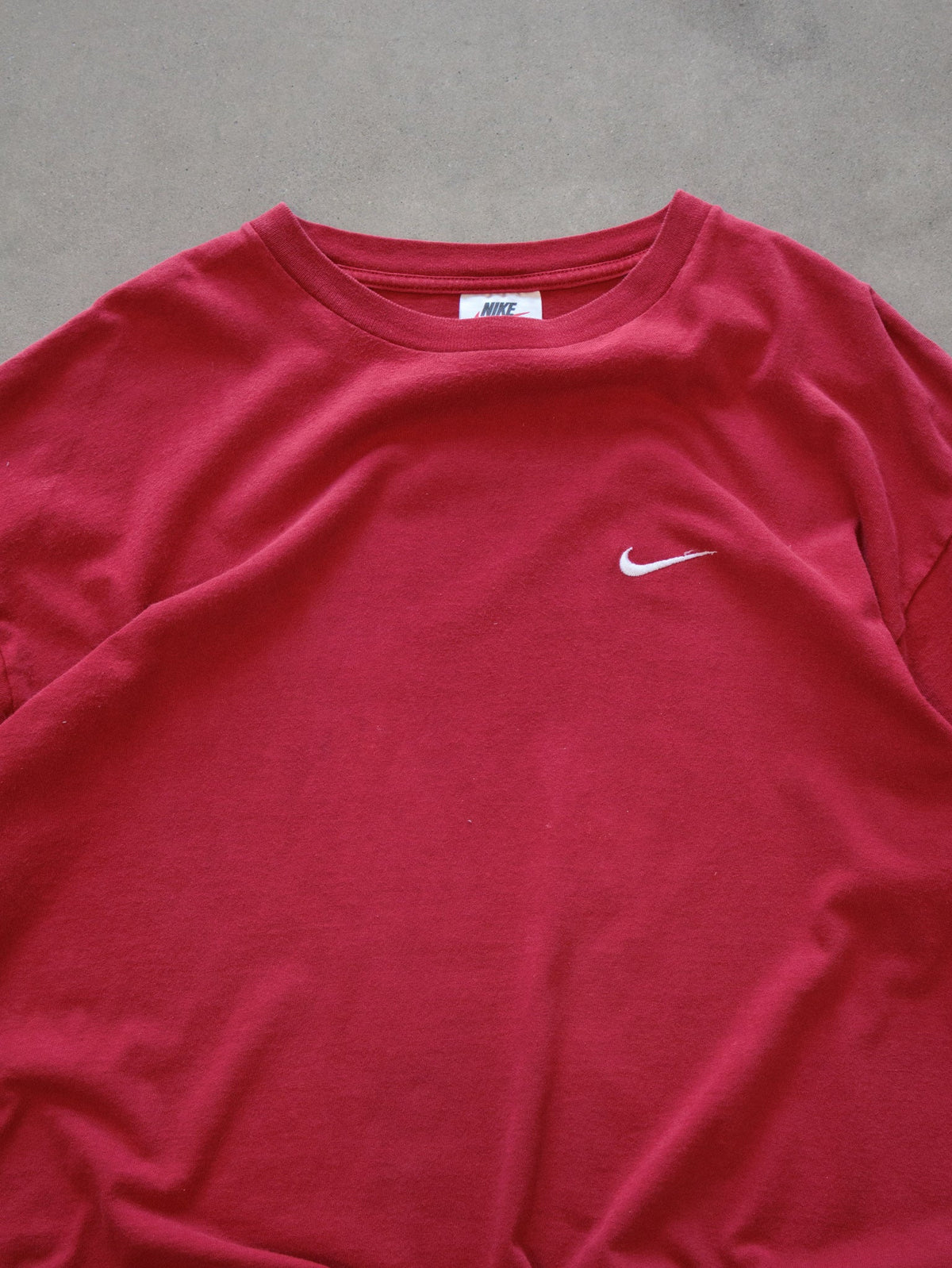 Vintage 90s Red Nike Swoosh Tee (XL)