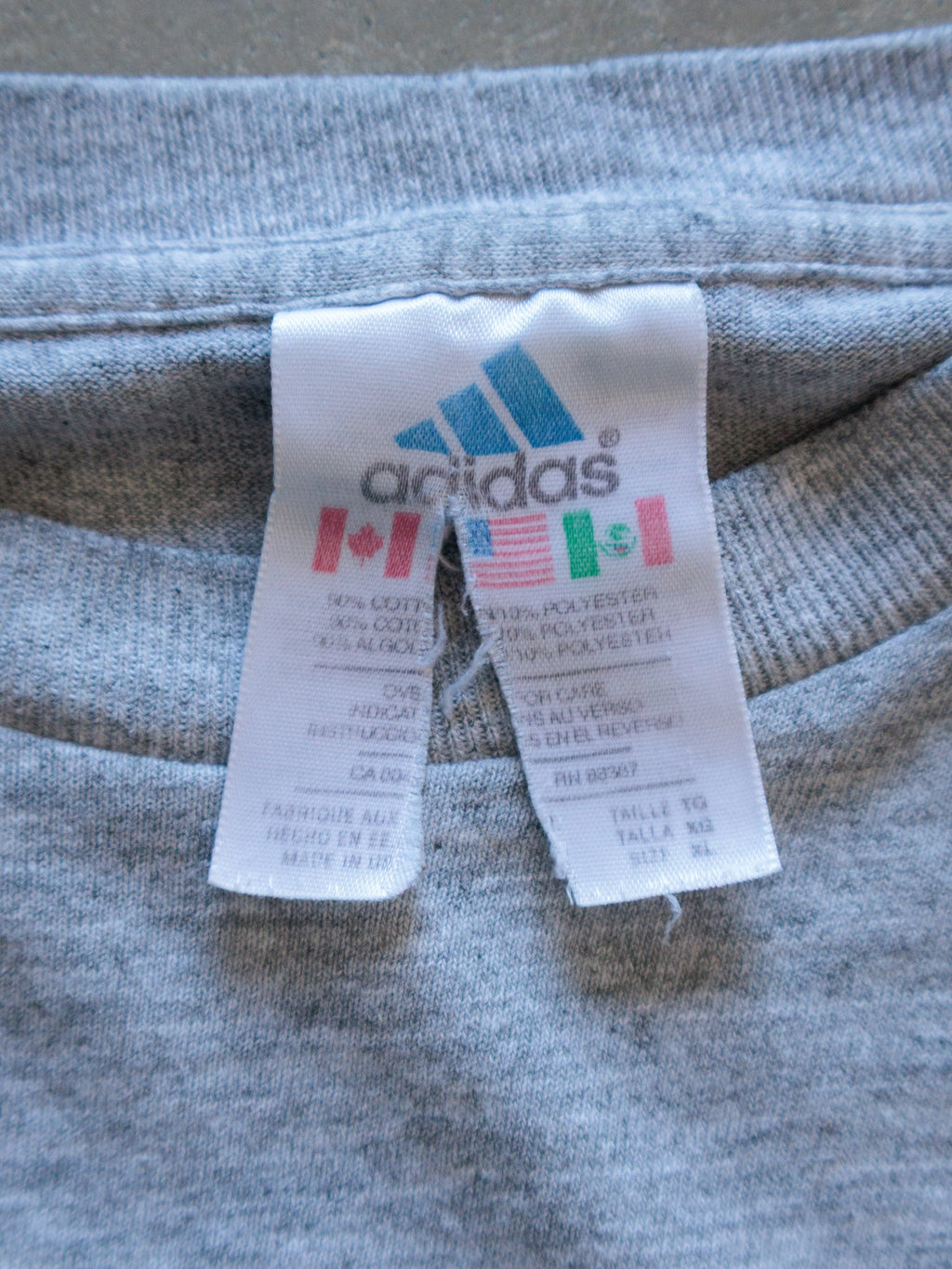Vintage 90s Grey Adidas Watermelon Logo Tee (XL)