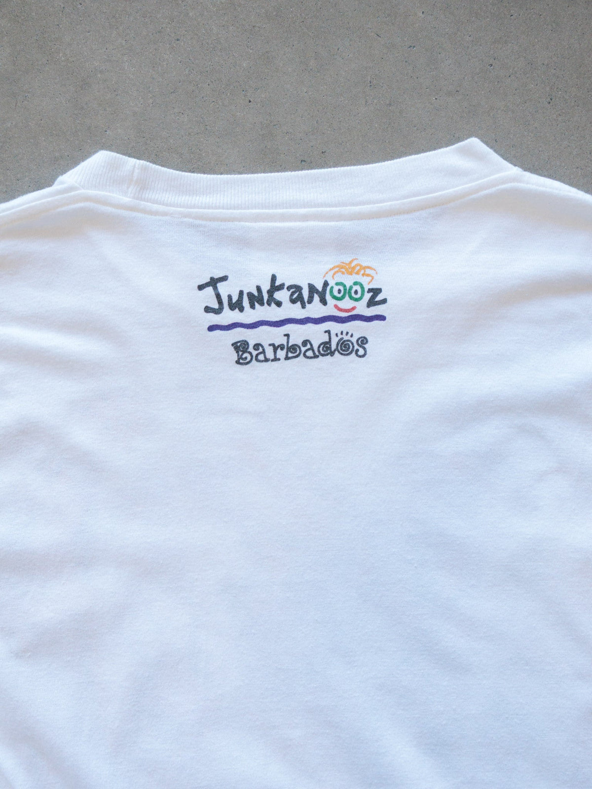 Vintage 90s White Barbados Get Up Stand Up Slogan Tee (XL)