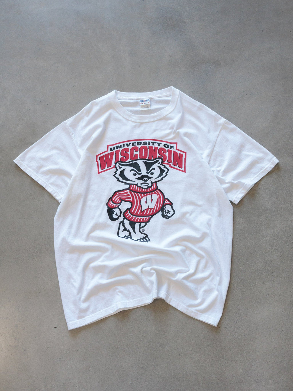 Vintage 00s White University of Wisconsin Tee (L)
