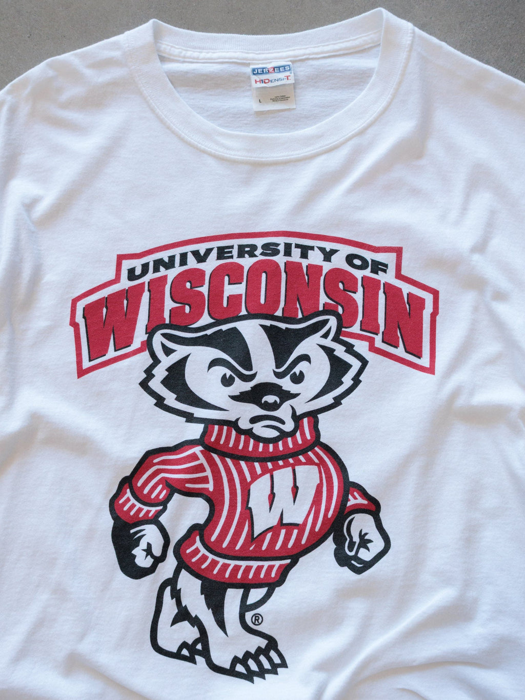 Vintage 00s White University of Wisconsin Tee (L)