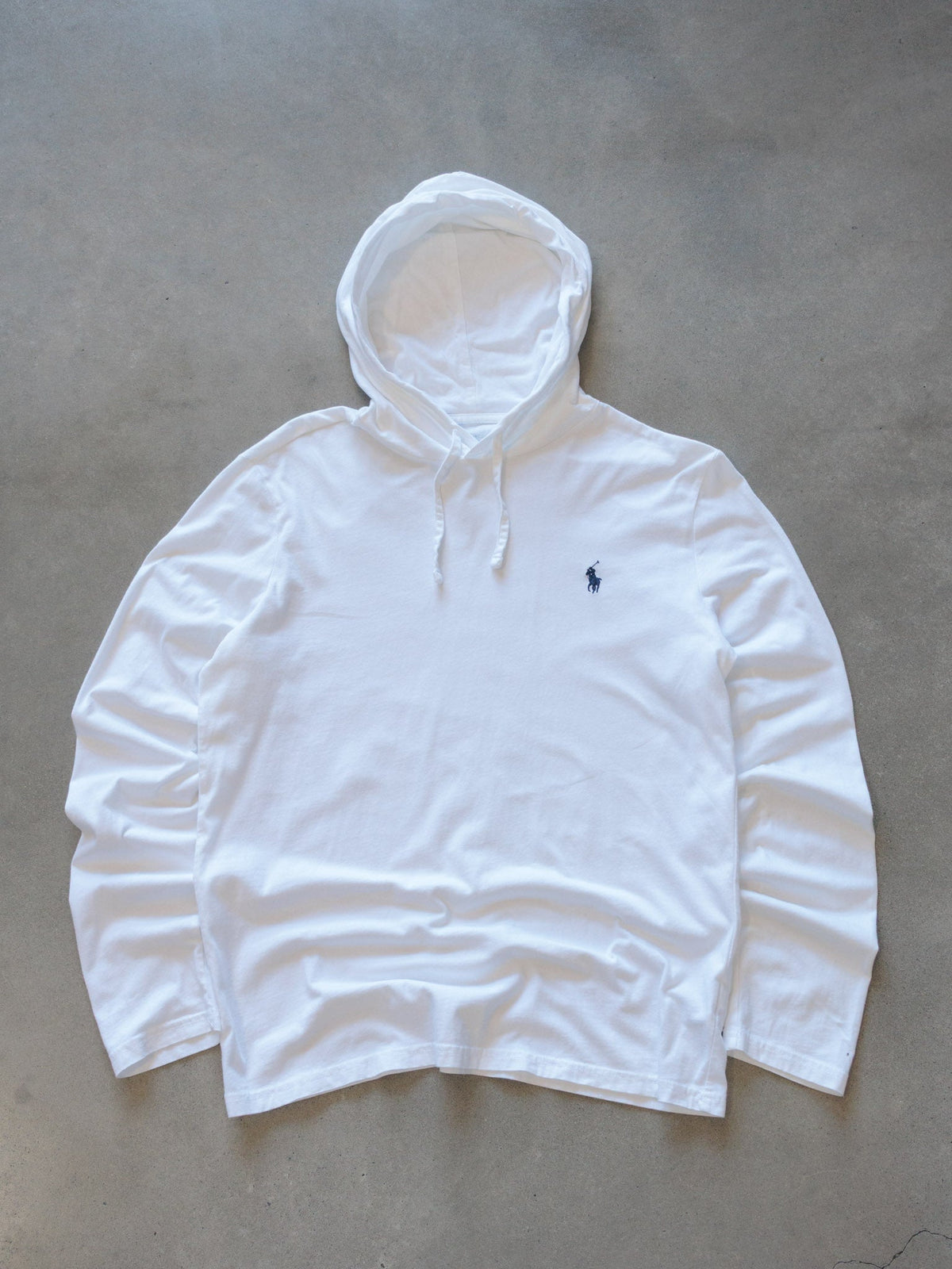 White Polo Ralph Lauren Lightweight Hoodie (S)