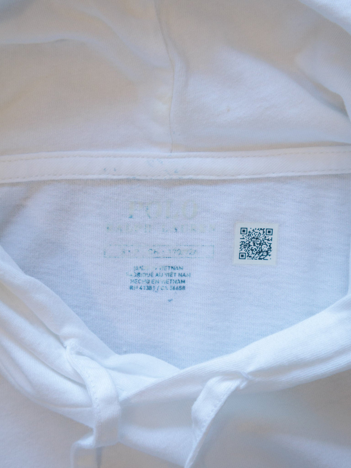 White Polo Ralph Lauren Lightweight Hoodie (S)