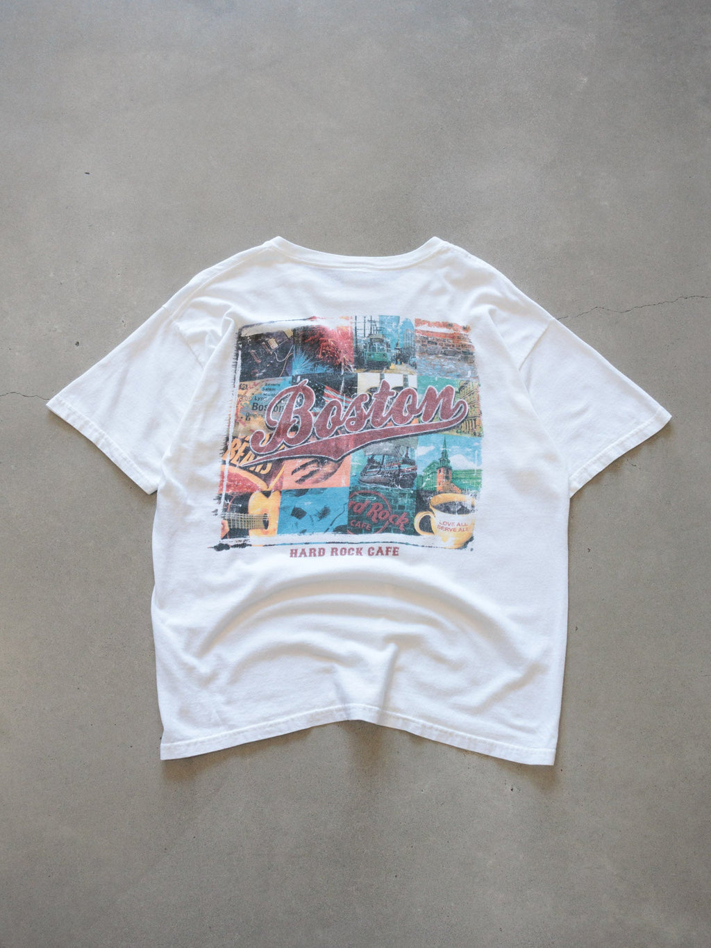 Vintage 00s White Hard Rock Cafe Boston Tee (L)