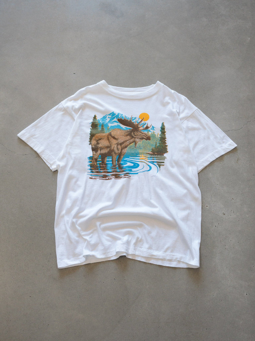 Vintage 1988 White Moose Tee (L)