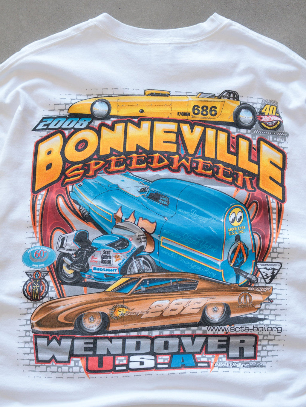 Vintage 2008 White Bonneville Speedweek Tee (2XL)