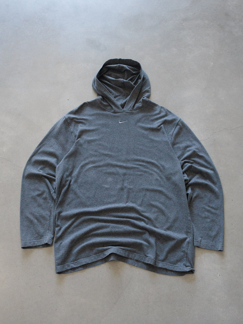 Vintage 00s Grey Nike Lightweight Hoodie (XL)