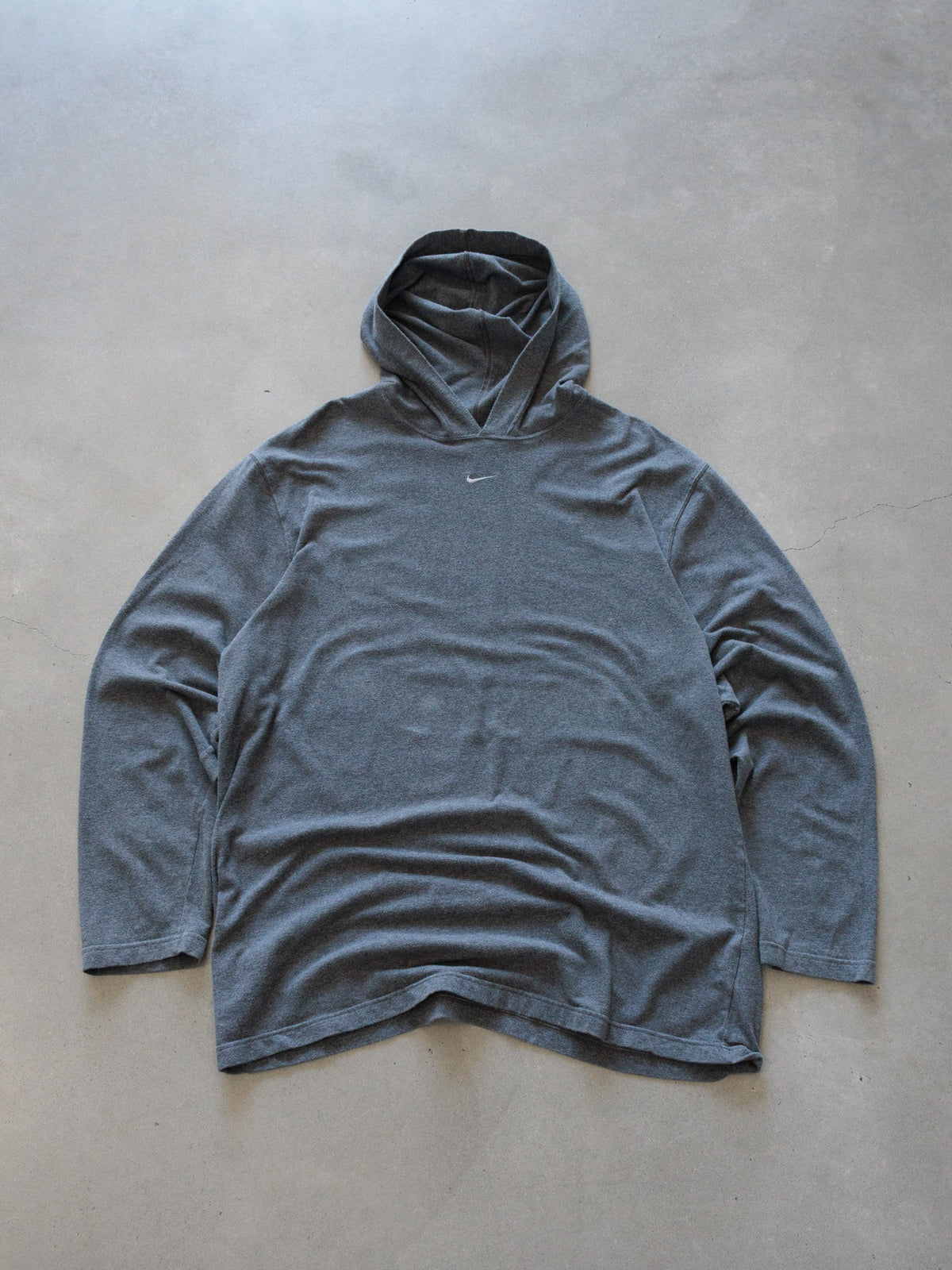 Vintage 00s Grey Nike Lightweight Hoodie (XL)