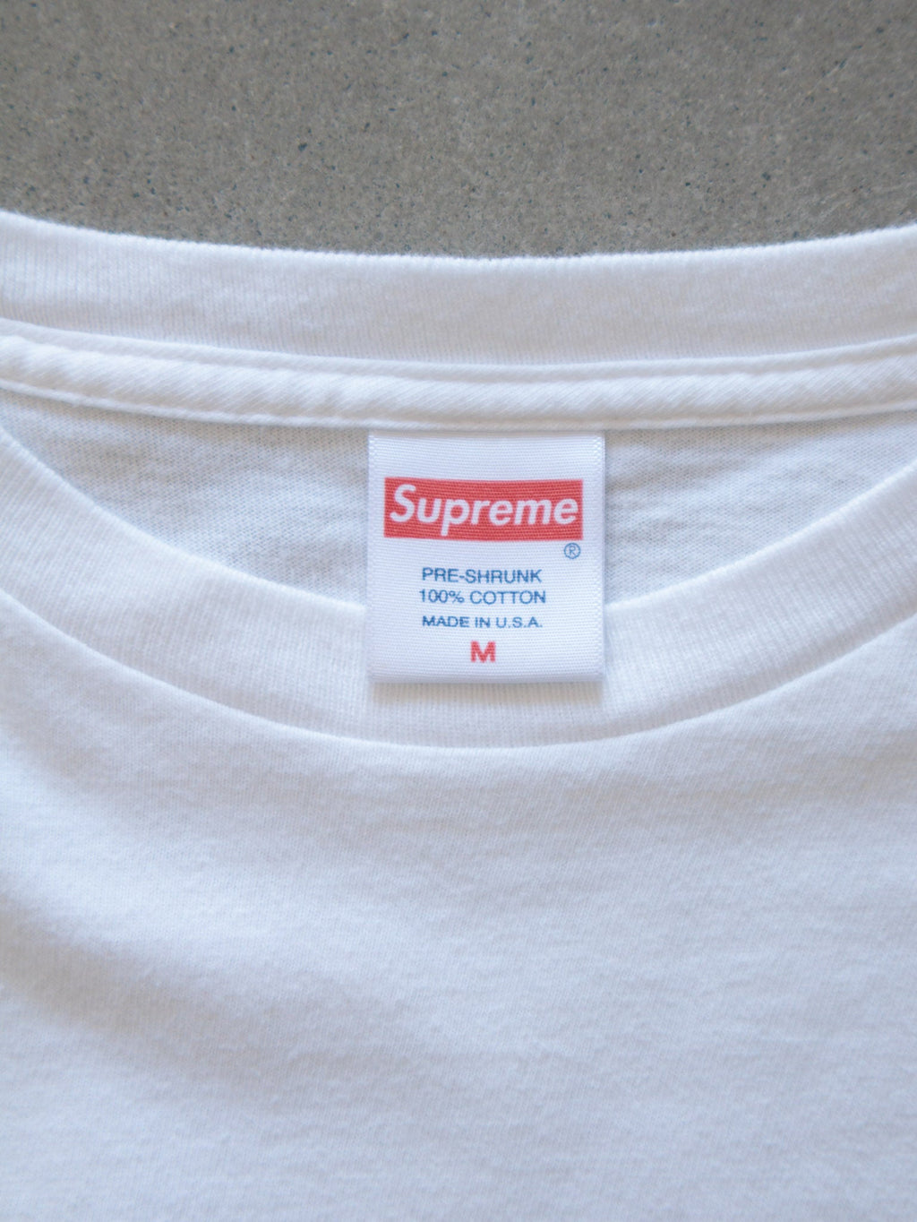 White Supreme Gold Gun Logo Tee (M)