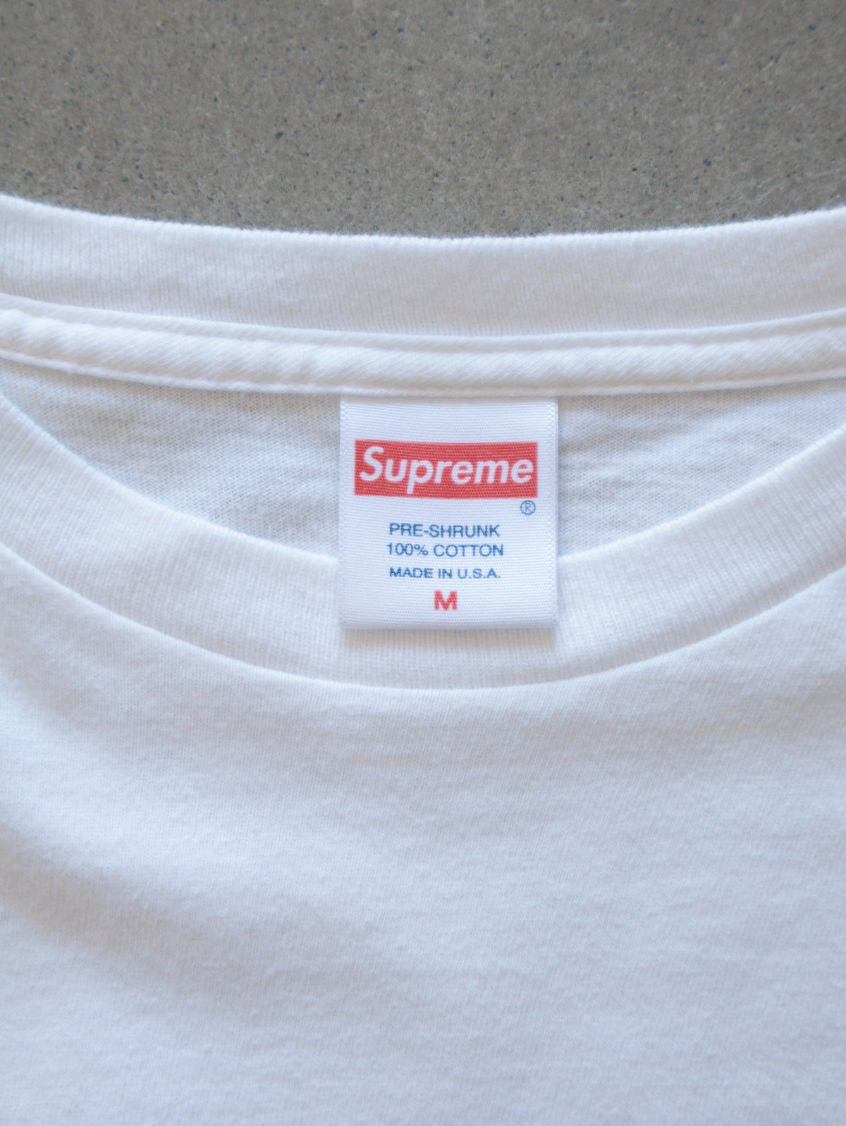 White Supreme Gold Gun Logo Tee (M)