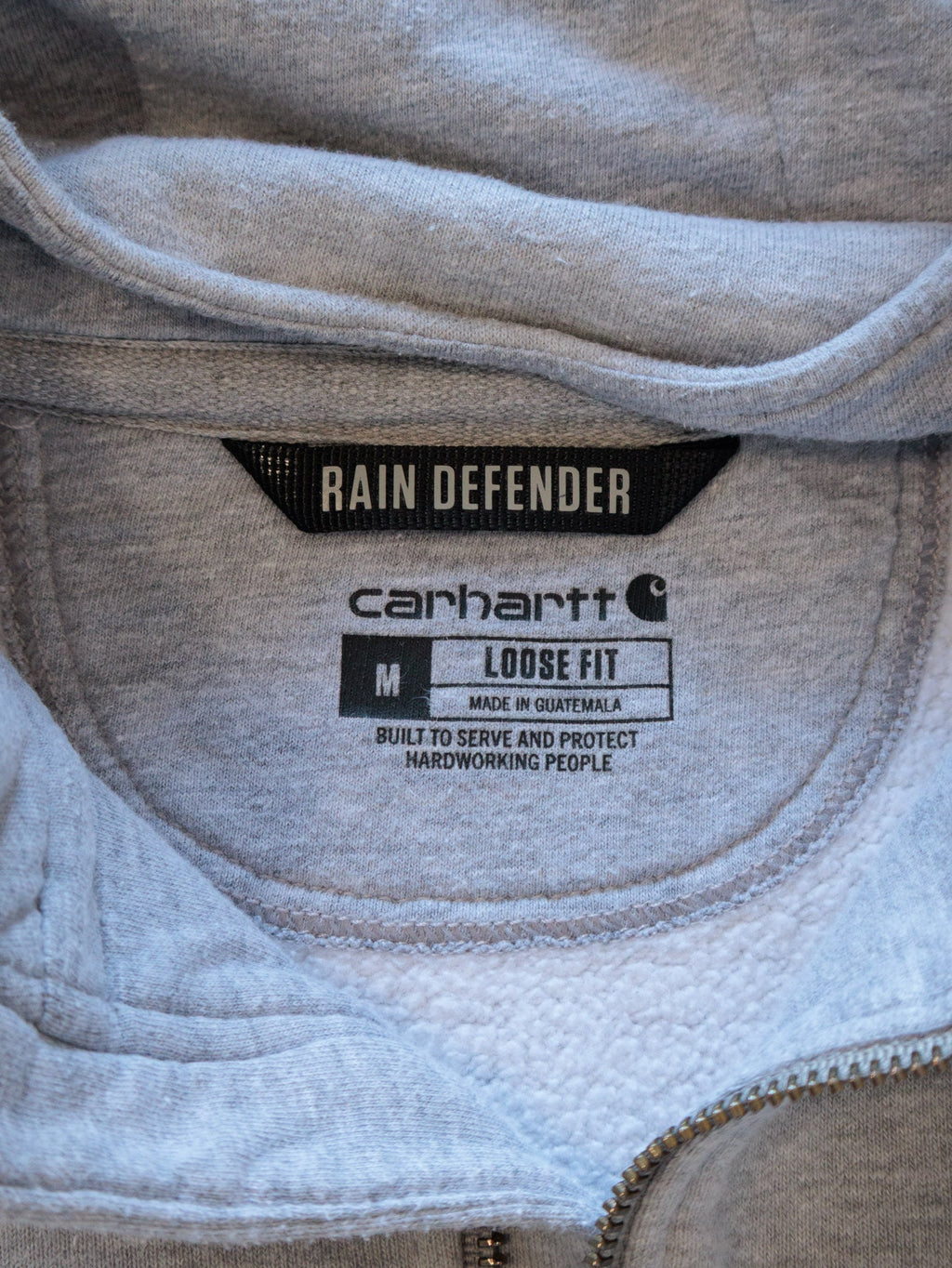 Grey Carhartt Rain Defender Quarter Zip Hoodie (M)