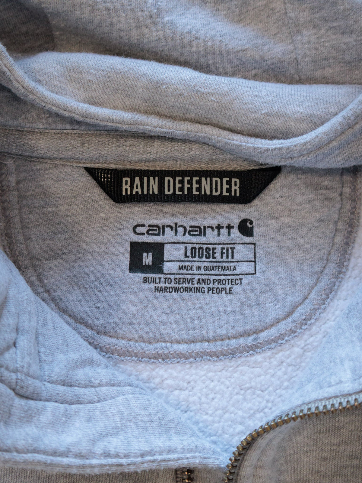Grey Carhartt Rain Defender Quarter Zip Hoodie (M)