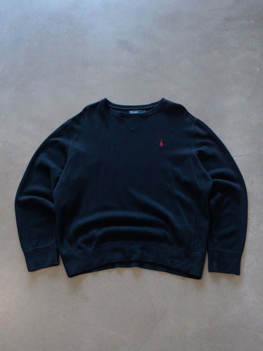 Vintage 90s Navy Polo Ralph Lauren Sweatshirt (XL)