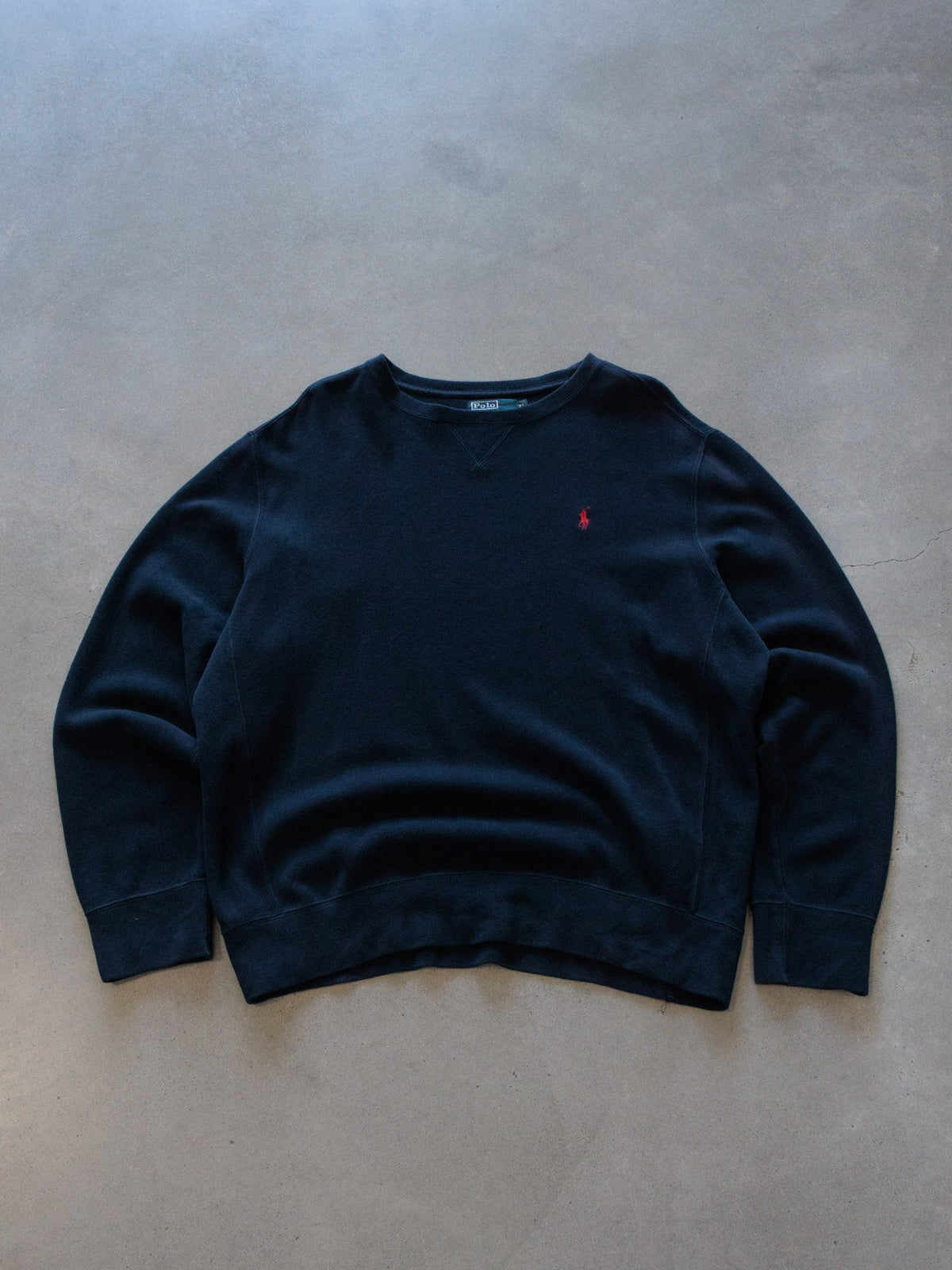 Vintage 90s Navy Polo Ralph Lauren Sweatshirt (XL)