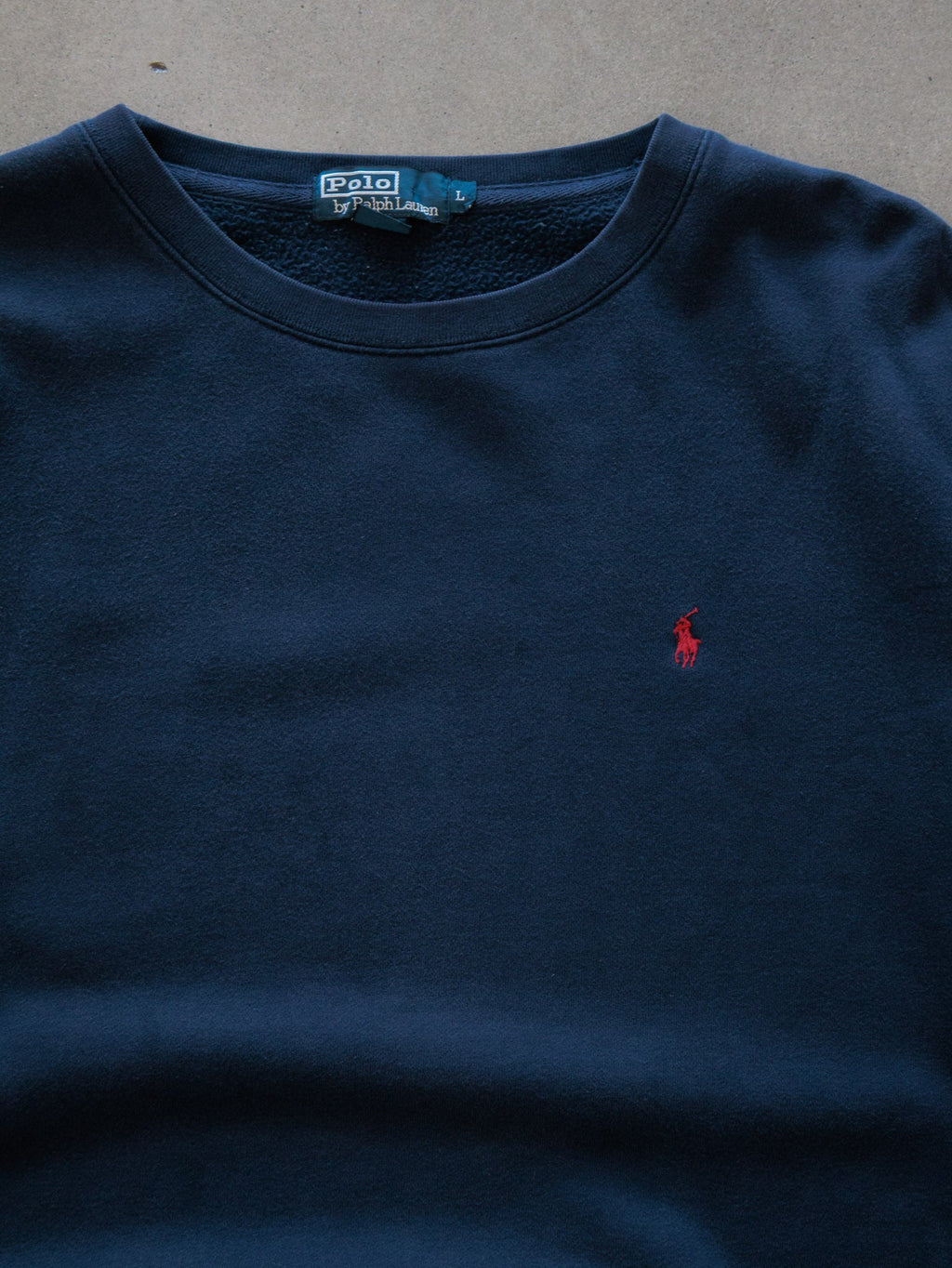Vintage Navy Polo Ralph Lauren Sweatshirt (L)