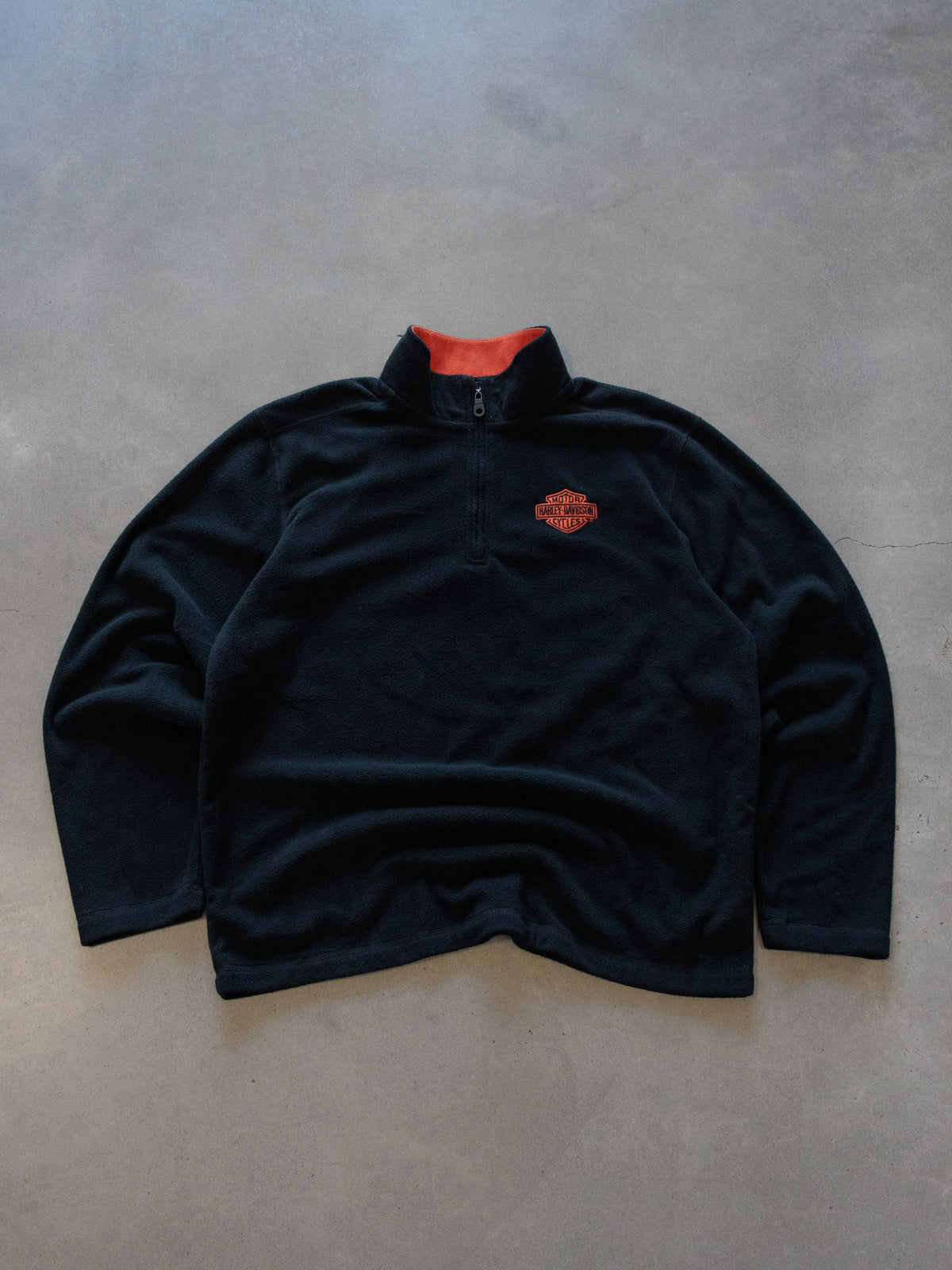 Vintage 00s Black Harley-Davidson Fleece Quarter Zip (L)