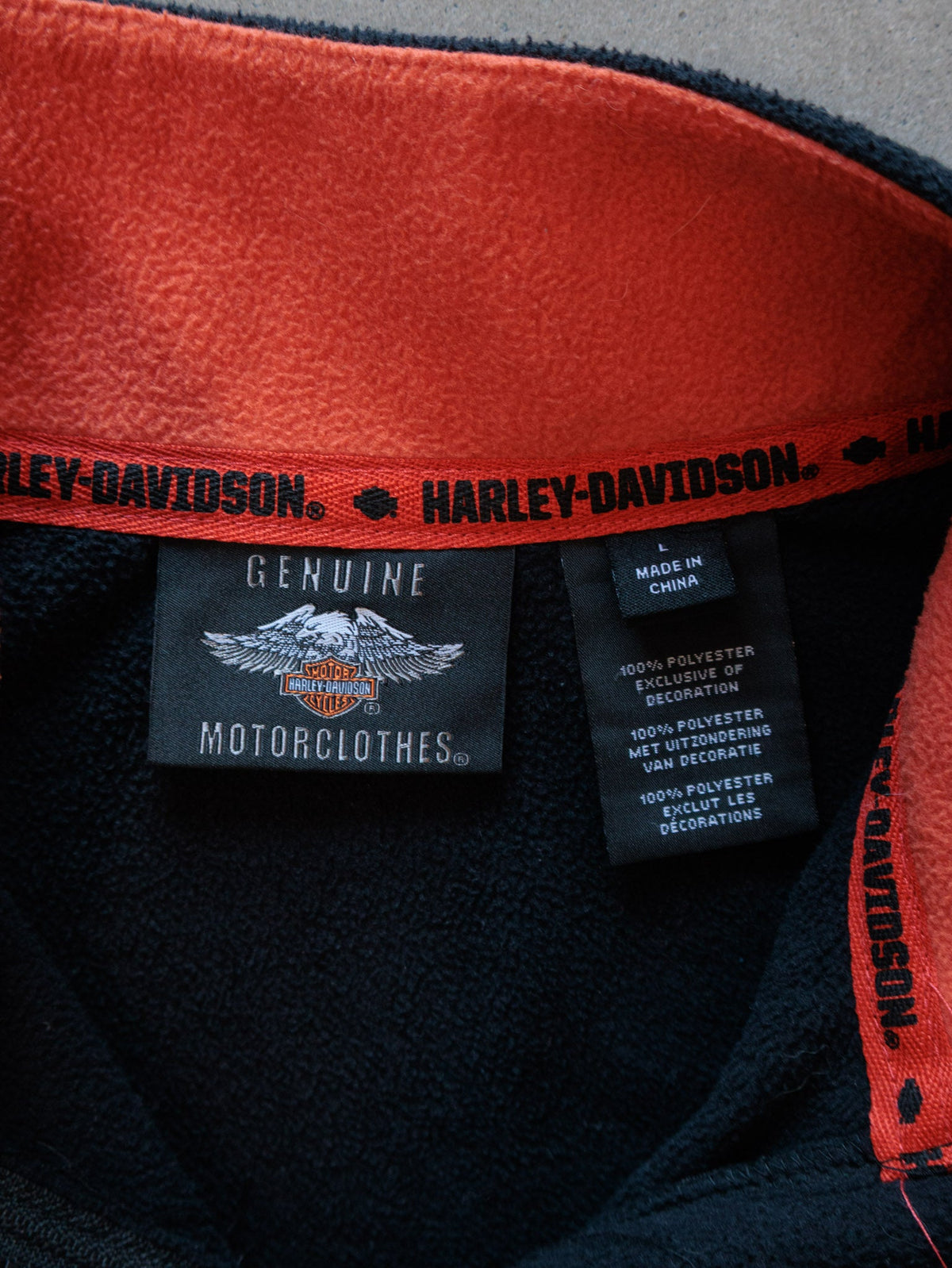 Vintage 00s Black Harley-Davidson Fleece Quarter Zip (L)