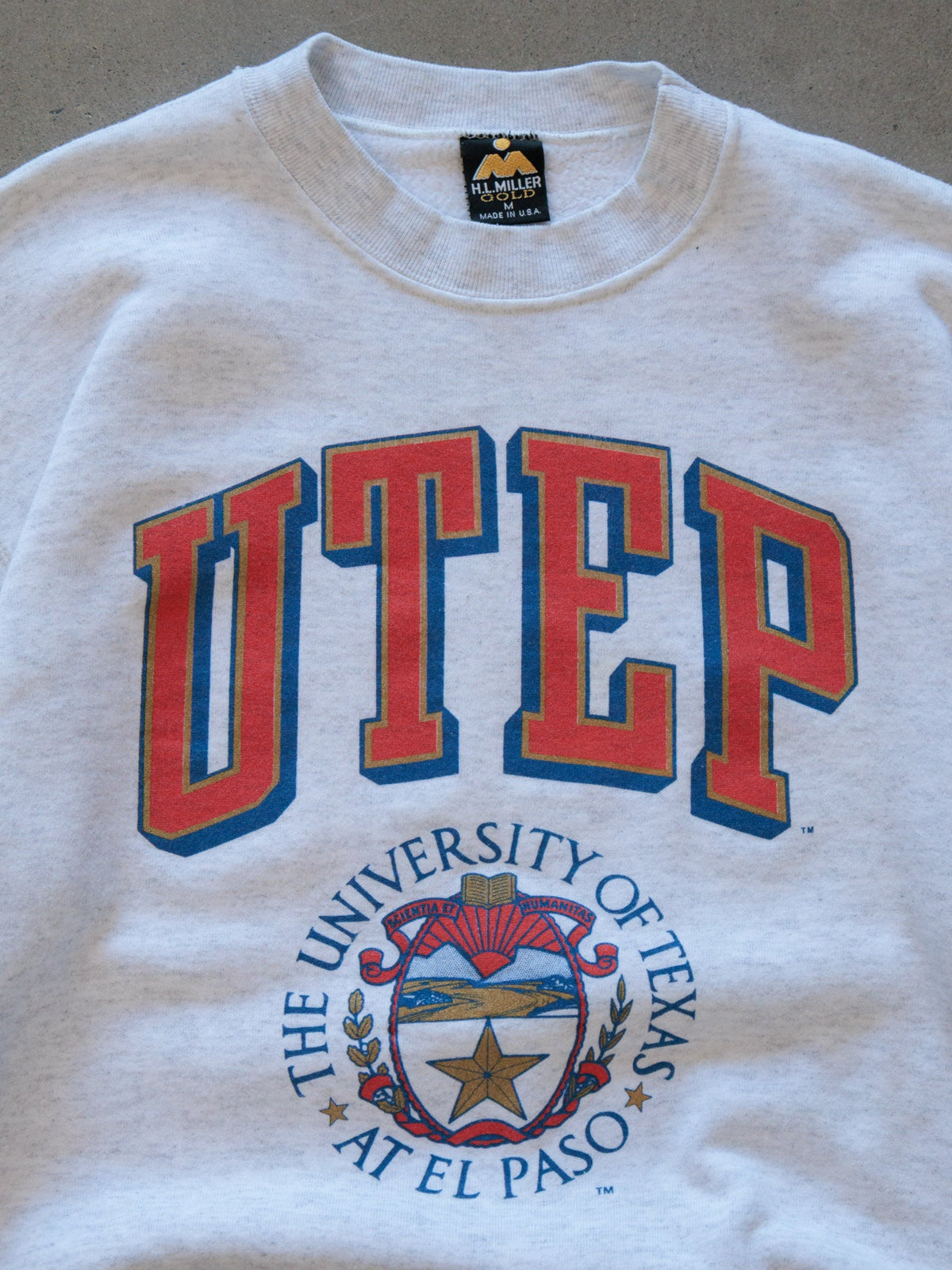 Vintage 90s Grey UTEP Miners Sweatshirt (M)