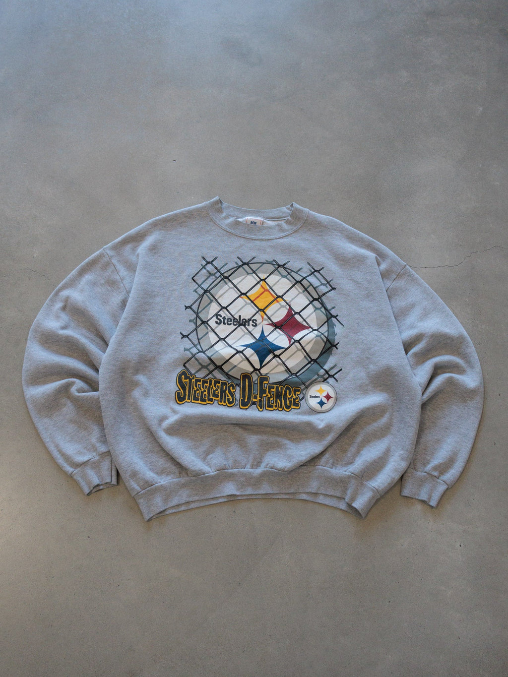 Vintage Grey Steelers D-Fence Sweatshirt (2XL)