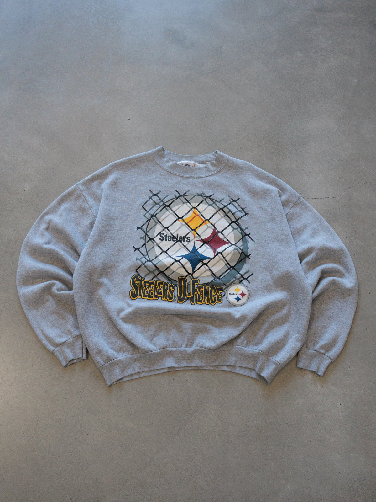 Vintage Grey Steelers D-Fence Sweatshirt (2XL)