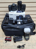 Canon EOS 80D with Canon Zoom Lens 18-55mm + 55-250mm + Accessories