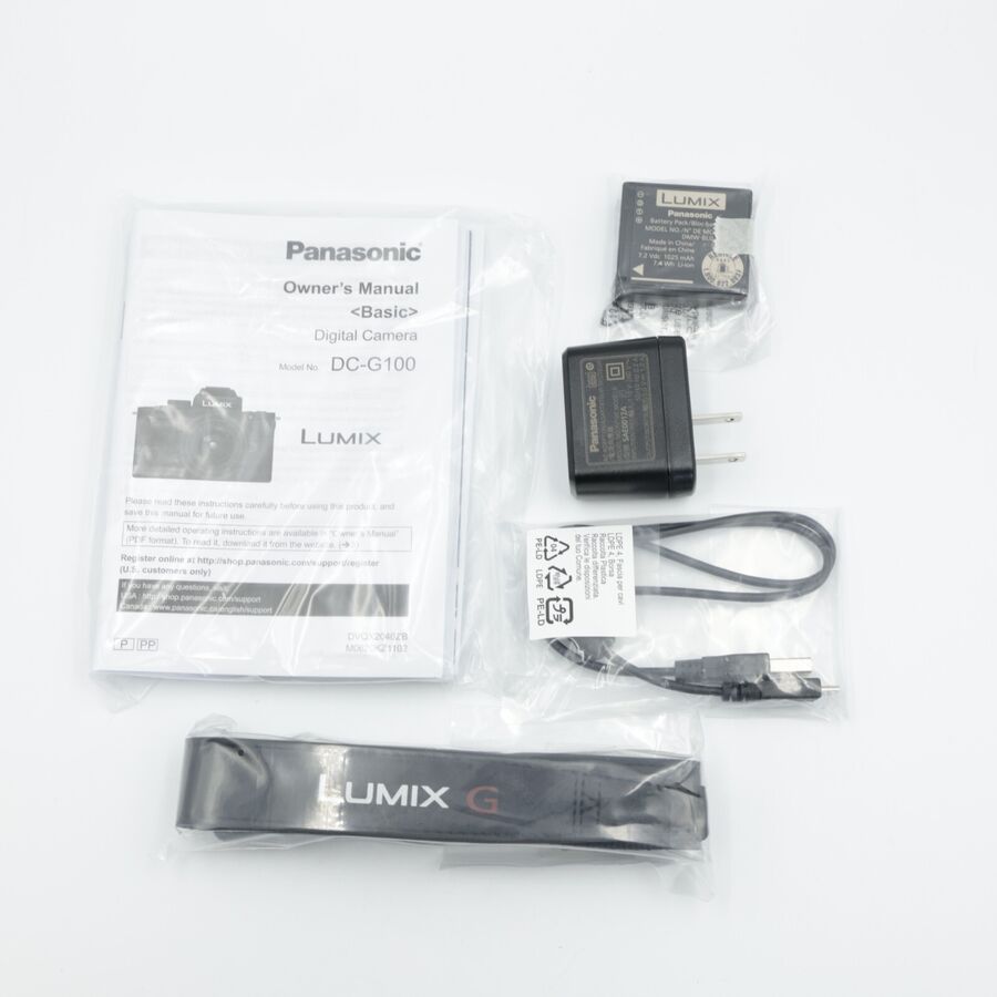 Panasonic Lumix G100 Camera with 12-32mm F3.5-5.6 Lens - Open Box, New Condition