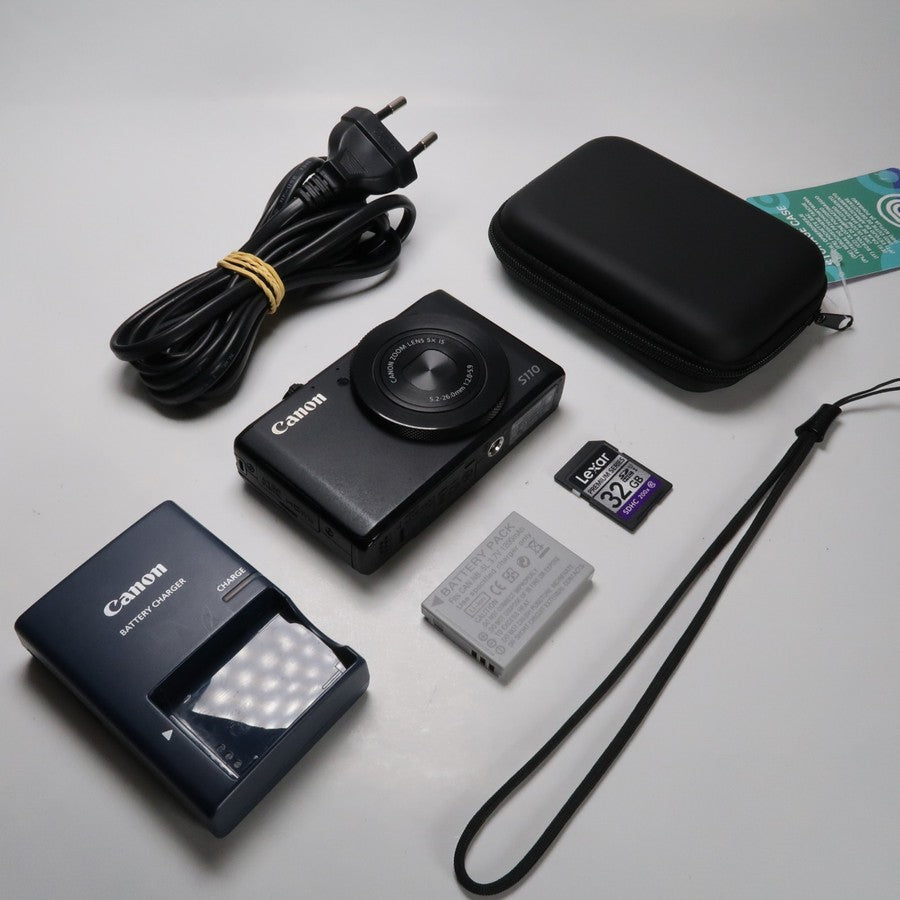 Canon PowerShot S110 12.1 MP Digital Camera Black with Case and SD Card - Excellent Condition